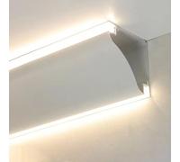 Canale luminoso a LED, illuminazione a soffitto, b Modanatura a corona for canale diffusore LED in alluminio con copertura in PC for alloggiamento striscia LED di diverse dimensioni(2.5 m/8.2 ft)