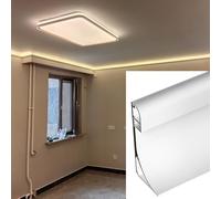 Canale luminoso lineare a LED in alluminio per parete e soffitto, copertura decorativa per diffusore da 13 m, barra di illuminazione indiretta per battiscopa casa, design con bordo bianco
