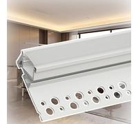 Canale per luci a LED in alluminio, confezione da 2 profili in gesso per battiscopa e pareti e soffitti, slot in metallo per illuminazione ad angolo