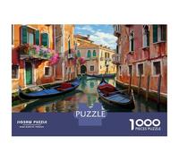 Canale Venezia Giochi Di Puzzle Per Lo Sviluppo Cognitivo 1000 Pezzi Gondola Venezia per Apprendimento E Divertimento A Casa, Sviluppo Mentale 52x38cm/1000pcs