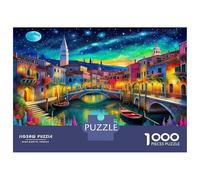 Canale Venezia Puzzle 1000 Pezzi In Dipinto Acqua Resistente E Durevole, Un Busta Di Puzzle A Rompicapo Per Enigma Per Il Relax Mentale, Ideale Per Vacanza Relax, Puzzle 52x38cm/1000pcs