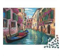 Canale Venezia Puzzles 1000 Pezzi In Cartone Pressato, Un Classico Puzzle A Pezzi Per Enigma Ultra Difficile, Ideale Per Hobby Invernale, Il Miglior Regalo Per Gli Amanti Dei Puzzle 52x38cm/1000pc