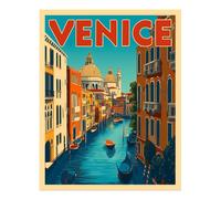 Canale veneziano vintage arte da parete per decorazione casa canale...
