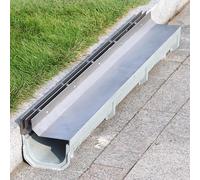 Canaletta di Drenaggio Lineare a U, Sitema di Drenaggio for Canaline da Giardino for Cortili, Balconi, Piscine, Marciapiedi, Vialetti D'accesso, Parcheggi