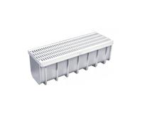 Canaletta Drenaggio Acqua Piovana - Kit Canalina completa con griglia 20X50 H 16 - Design modulare - Facile pulizia - Ideale giardini, cortili, bordo piscine - Antiscivolo - MADE IN ITALY