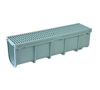 CANALETTA MODULARE IN POLIPROPILENE PER DRENAGGIO ACQUA CON GRIGLIA cm 13x50xH14