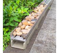 Canaletta Scolo Acqua Canale Di Scarico Con Griglia 3 Piedi, Patio Esterno Del Giardino Piastra Di Copertura Scarico Trincea/ Griglie Di Drenaggio Con Foro, Canali A Forma Di U Grondaie Facile Da Tagl