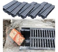 canaletta scolo acqua piovana Canale di drenaggio in plastica per aiuole, di drenaggio lineare a forma di U largo 20, 25, 30, 35 cm con copertura per vasca da giardino/parcheggio(12pcs,20x20x4cm(7.8x7