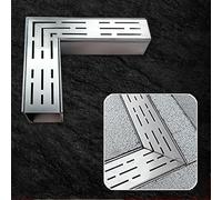 canaletta scolo acqua piovana Canale di scarico a canale sottile per piscina interrata su cemento, acciaio inossidabile 304 5 10 15 20 cm di larghezza x 1 m. Sistemi(#1Connectors,15x8cm/5.9x3.1inch)