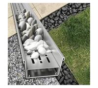 Canaletta Scolo Acqua Piovana Canalette di Drenaggio Strette for Patio Esterne,Canale di Scolo Sottile in Acciaio Inossidabile 304 Canale di Scolo，per interni ed esterni(H15*W15CM/H5.91*W5.91IN)