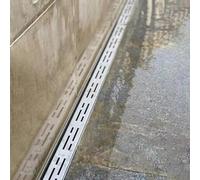 Canaletta Scolo Acqua Piovana Canalette di Drenaggio Strette per Patio Esterne, Canale di Scolo Stretto da Esterno in Metallo Canale di Scolo con Copertura A Griglia Canale(5x3cm/2x1.2in)