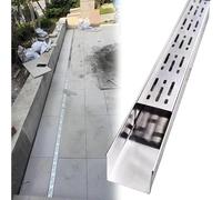 Canaletta Scolo Acqua Piovana Canalette di Drenaggio Strette, Sistemad di Drenaggio A Canale Stretto 304 con Griglie Sistemad di Drenaggio A Fossa Lunga per Cortili A Basso Profilo(10x5cm/4x2in)