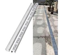 Canaletta Scolo Acqua Piovana, Carrabile Canale Drenaggio Sottile Acciaio Inox con Griglia Canale di Scarico Stretto in Acciaio Inossidabile 304 for Terrazza da Giardino Fattoria(10x4cm/4x1.6in)