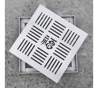 Canaletta Scolo Acqua Piovana Copertura di Scarico Esterna Quadrata per Bloccare i Detriti, Griglia di Scarico per Bacinella di Raccolta per Impieghi Gravosi con Base, Copertura di Scarico Rapido(25cm