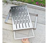 Canaletta Scolo Acqua Piovana Griglia di Drenaggio con Telaio e Rete Metallica, Copertura di Scarico in Acciaio Inox per Esterni, Drenaggio Francese Poroso per Garage, per Filtrare i Detriti(40x20cm(1
