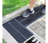 Canaletta Scolo Acqua Piovana Robusta Griglia di Scarico del Canale in Plastica Polimerica, Copertura di Scarico Esterna Nera per Il Seminterrato del Parco Lungo La Strada, Griglia di Drenaggio per Gr