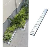 Canaletta Scolo Acqua Piovana Robusto Canale di Drenaggio per Cortile, Canale di Drenaggio Esterno con Griglia in Acciaio Inossidabile Rimovibile, Filtro di Drenaggio Lineare per Bloccare i Detriti(W1