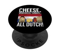 Canali dei mulini a vento del formaggio tutti olandesi PopSockets PopGrip Adesivo
