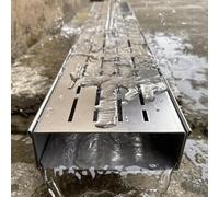 Canali di scarico sottili in metallo - Kit di scarico per trincea per esterni, 100 cm, per pavimentazione patio, canalina a pavimento stretto per bagno paesaggistica