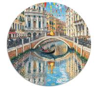 Canali di Venezia Jigsaw Puzzle Per Adulti E Bambini 1000 Pezzi Puzzle Rotondo 1000pcs (67.5x67.5cm) Decompressione E Regalo Bellissimo paesaggio Puzzle Giochi Puzzle Giochi DIY