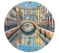 Canali di Venezia Puzzle Per Bambini 1000 Pezzi Puzzle Rotondo 1000pcs (67.5x67.5cm) Decompressione E Regalo Bellissimo paesaggio Puzzle Giochi Giocattolo Puzzle Antistress DIY