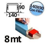 Canalina a copertura completa 140x90mm con film protettivo - confezione 8 mt