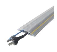 Canalina Calpestabile Autoadesivo, Passacavo a Pavimento in PVC per Cavi Sul Pavimento per Interni Ed Esterni, Proteggono I Cavi, Prevengono Gli Inciampi(Gray,Small)
