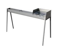 Canalina Cuoci Arrosticini Acciaio Inox con Barbecue paratia e griglia 100+40 cm