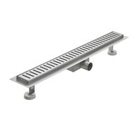 CANALINA DI SCARICO ACCIAIO INOX GRIGLIA RIGHE 110 cm SCARICO PAVIMENTO SIFONE
