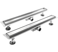 Canalina Di Scarico Per Piatto Doccia A Pavimento Acciaio Inox (90x7 cm, Linea/Piastrellabile)