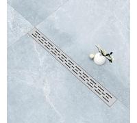 Canalina doccia a pavimento 130cm AICA ITALY scarico doccia con griglia a righe in acciaio inox Modello classico