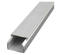Canalina for cavi da pavimento autoadesiva in lega di alluminio | Argento, 20x20-75x50mm, 2 pezzi, Casa Ufficio Garage Magazzino Centro commerciale Officina: Gestione dei cavi(30*20mm)