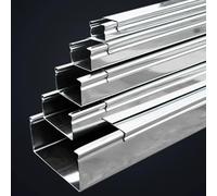 Canalina for cavi in acciaio inossidabile, canalina quadrata 1m*5pezzi | Copricavo da pavimento, for installazione a soffitto, ad angolo, a pavimento, perforata(201 stainless steel,40x25x0.6mm)