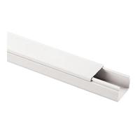 Canalina passacavi 20x10mm, barra da 2 metri, autoadesiva, bianco, mini canala, minicanalina, condotto passacavi, in plastica PVC, per cavi, fili elettrici, fissaggio a parete, coperchio frontale