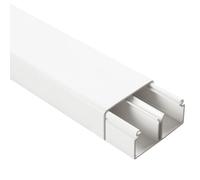 Canalina passacavi 40x17mm, barra da 2 metri, bianco, 2 scomparti, mini canala, minicanalina, condotto passacavi, in plastica PVC, per cavi, fili elettrici, fissaggio a parete, coperchio avvolgente