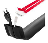 Canalina Passacavi Adesiva 1 pezzo m PVC copertura for cavi da pavimento autoadesiva protezione for di alimentazione estensione condotto elettrico manicotti nascondicavi(Black)