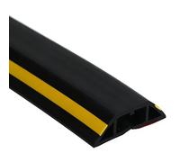 Canalina Passacavi Calpestabile, Passacavi Pavimento 100 cm Autoadesivi, Passacavo a Pavimento in Pvc Flessibile per Casa e in Ufficio, Prevenire Inciampi(Black,5 * 1.4cm/2 * 0.5in)