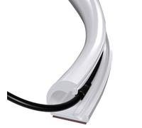 Canalina Passacavi Calpestabile Semicircolare per 2-4 Cavi, Materiale in PVC Morbido Che Impedisce Gli Inciampi, Passacavi Pavimento per Casa e Ufficio(White,2.4 * 1.8 cm/0.9 * 0.7 in)