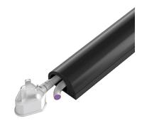 Canalina Passacavi Calpestabile Semicircolare per 2-4 Cavi, Materiale in PVC Morbido Che Impedisce Gli Inciampi, Passacavi Pavimento per Casa e Ufficio(Black,1.8 * 1.2 cm/0.7 * 0.5 in)