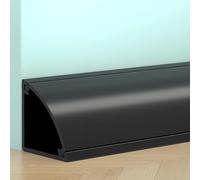Canalina Passacavi Calpestabile Tagliabili per Angoli di Pareti, Canalina Calpestabile in PVC per Cavi di Prolunga per Proteggere I Cavi e Prevenire Gli Inciampi(Black,3 * 3cm/1.2 * 1.2in)