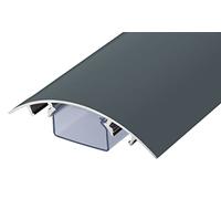 Canalina passacavi in Alluminio per TV e multimedia con sistema di chiusura Easyclip Antracite seta opaca RAL7016 (lunghezza: 120cm)