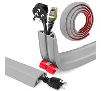 Canalina Passacavi Pavimento Autoadesivo, PVC Flessibile Canalina Passacavi Calpestabile Nascondi Cavi Copricavi per Cavi Tutti i Cavi di Alimentazione a Casa Uffici (Grigio, 4cm x 3.0m)