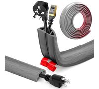 Canalina Passacavi Pavimento Autoadesivo, PVC Flessibile Canalina Passacavi Calpestabile Nascondi Cavi Copricavi per Cavi Tutti i Cavi di Alimentazione a Casa Uffici (Venatura del legno B, 3cm x 5m)