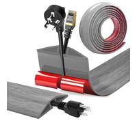 Canalina Passacavi Pavimento Autoadesivo, PVC Flessibile Canalina Passacavi Calpestabile Nascondi Cavi Copricavi per Cavi Tutti i Cavi di Alimentazione a Casa Uffici (Venatura del legno B, 5cm x 5m)