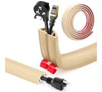 Canalina Passacavi Pavimento Autoadesivo, PVC Flessibile Canalina Passacavi Calpestabile Nascondi Cavi Copricavi per Cavi Tutti i Cavi di Alimentazione a Casa Uffici (Venatura del legno C, 3cm x 3.0m)