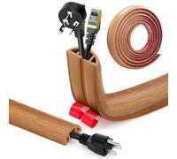 Canalina Passacavi Pavimento Autoadesivo, PVC Flessibile Canalina Passacavi Calpestabile Nascondi Cavi Copricavi per Cavi Tutti i Cavi di Alimentazione a Casa Uffici (Venatura del legno A, 3cm x 5m)