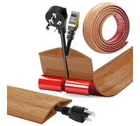 Canalina Passacavi Pavimento Autoadesivo, PVC Flessibile Canalina Passacavi Calpestabile Nascondi Cavi Copricavi per Cavi Tutti i Cavi di Alimentazione a Casa Uffici (Venatura del legno A, 5cm x 3.0m)