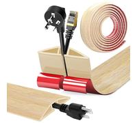 Canalina Passacavi Pavimento Autoadesivo, PVC Flessibile Canalina Passacavi Calpestabile Nascondi Cavi Copricavi per Cavi Tutti i Cavi di Alimentazione a Casa Uffici (Venatura del legno C, 5cm x 5m)