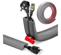 Canalina Passacavi Pavimento Autoadesivo, PVC Flessibile Canalina Passacavi Calpestabile Nascondi Cavi Copricavi per Cavi Tutti i Cavi di Alimentazione a Casa Uffici (Venatura del legno B, 3cm x 3.0m)