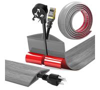 Canalina Passacavi Pavimento Autoadesivo, PVC Flessibile Canalina Passacavi Calpestabile Nascondi Cavi Copricavi per Cavi Tutti i Cavi di Alimentazione a Casa Uffici (Venatura del legno B, 5cm x 1m)